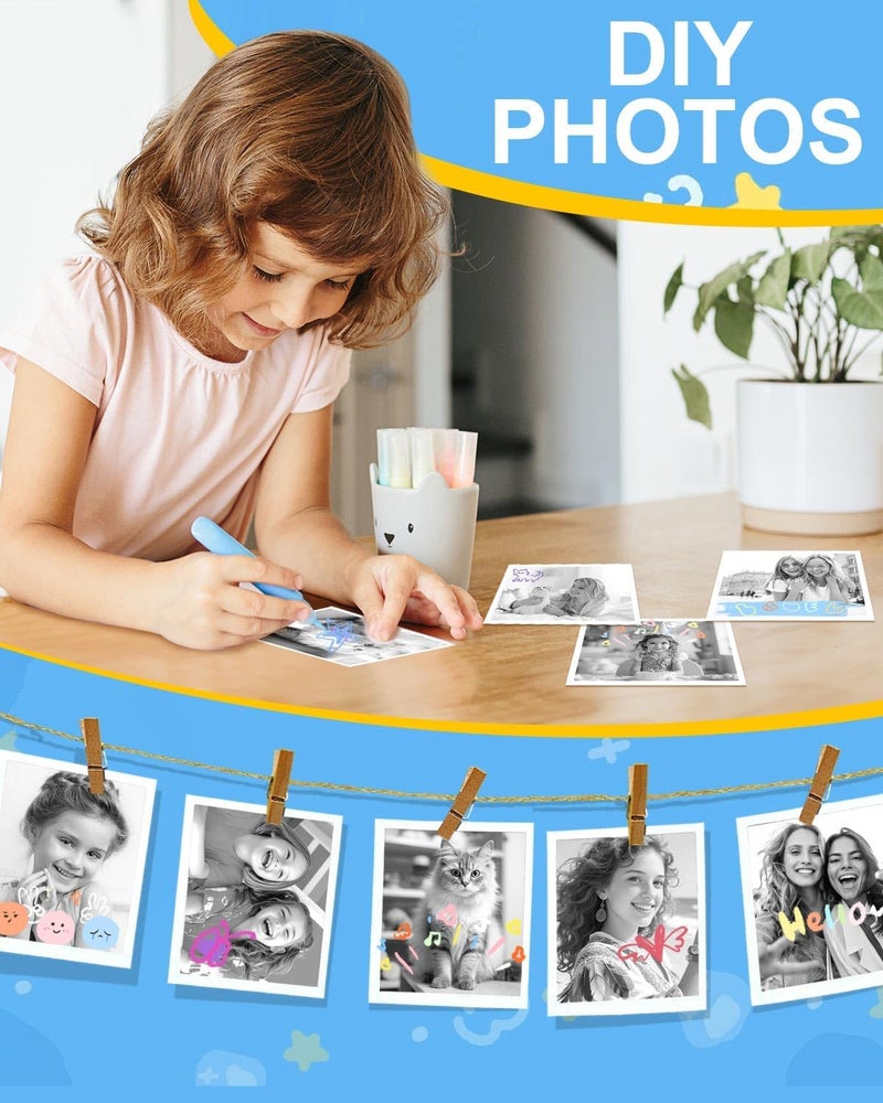 OTJ 12 Rolls Instant Print Camera for Kids Refill Print Paper Thermal Print Paper Rolls - Photo Album 2.5x3.5 Picture Holder Book Holds 120 Horizontal Photos DIY Picture Albums - Image 3